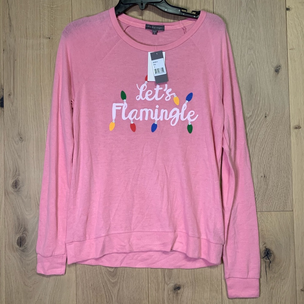 🌿PJ Salvage “Let’s Flamingle” pink pajama top